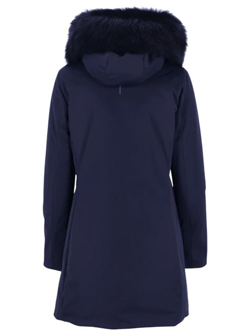 Giaccone donna con pelliccia colore blu navy PEOPLE OF SHIBUYA | AEMI PM149790